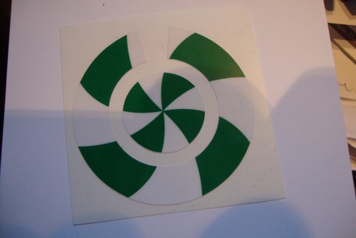 Green and white - green, crown