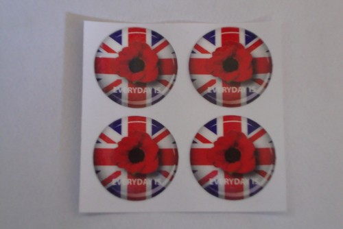 Poppy stickers crown green - stickers,
